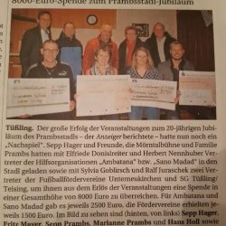 Newspaper Article on the Donation in the Alt- Neuöttinger Anzeiger (in German), 02.12.2019